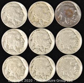 (9) Buffalo Nickels