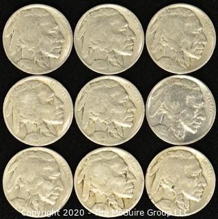 (9) Buffalo Nickels