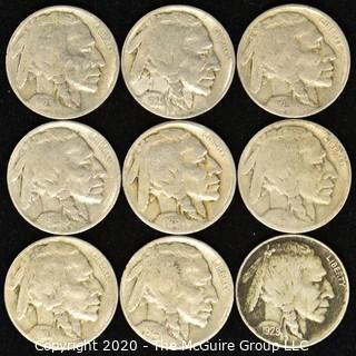 (9) Buffalo Nickels