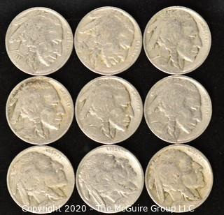 (9) Buffalo Nickels