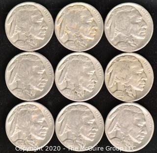 (9) Buffalo Nickels