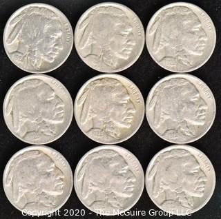 (9) Buffalo Nickels