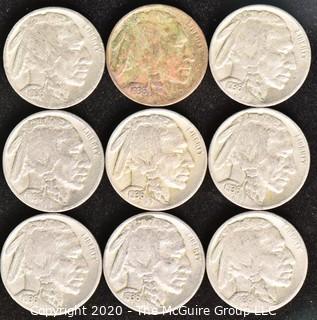 (9) Buffalo Nickels