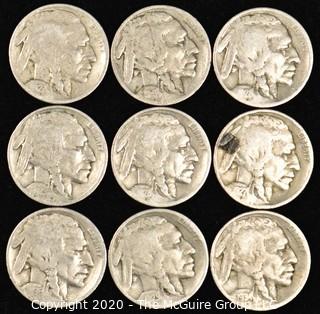 (9) Buffalo Nickels