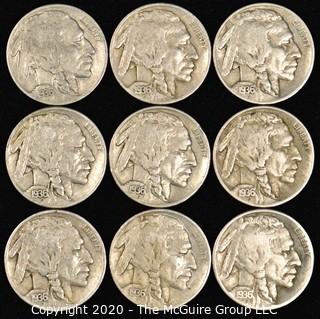 (9) Buffalo Nickels