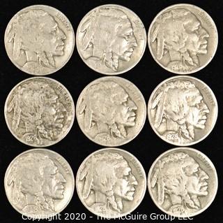 (9) Buffalo Nickels