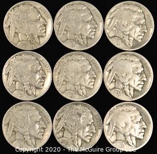 (9) Buffalo Nickels