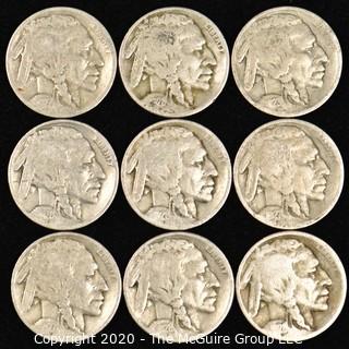 (9) Buffalo Nickels