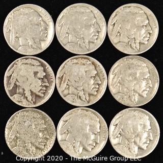 (9) Buffalo Nickels