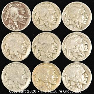 (9) Buffalo Nickels