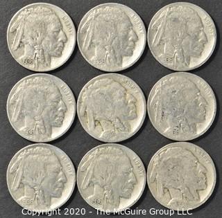 (9) Buffalo Nickels