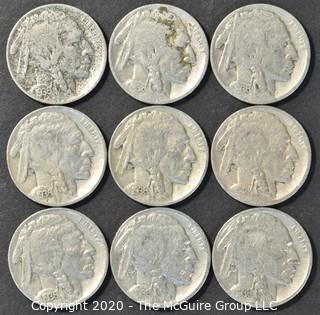 (9) Buffalo Nickels