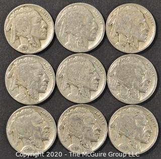 (9) Buffalo Nickels