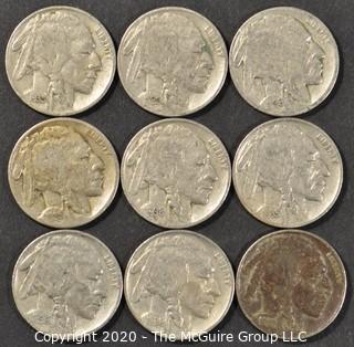 (9) Buffalo Nickels