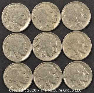 (9) Buffalo Nickels