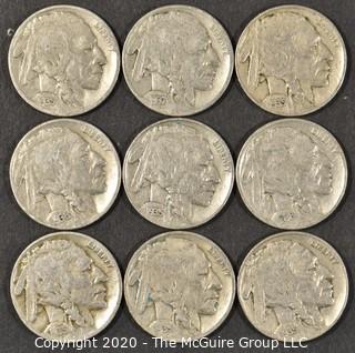 (9) Buffalo Nickels