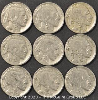 (9) Buffalo Nickels