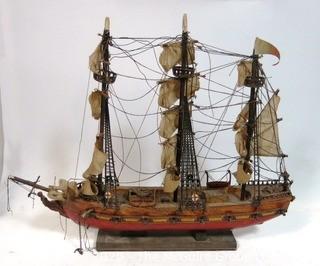 Fully Assembled Wood Tall Ship Model "United States Year 1797"