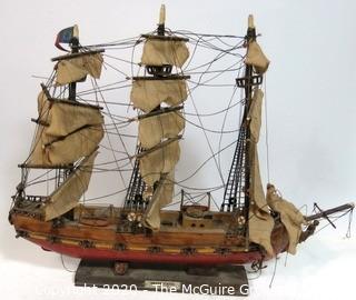 Fully Assembled Wood Tall Ship Model "United States Year 1797"