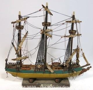 Fully Assembled Wooden Tall Ship Model "Whaling Ship Morgan 1841"