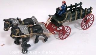 Horse Drawn Fire Carriage Toy.  Measures approximately 14" long.