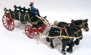 Horse Drawn Fire Carriage Toy.  Measures approximately 14" long.