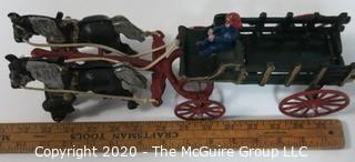 Horse Drawn Fire Carriage Toy.  Measures approximately 14" long.