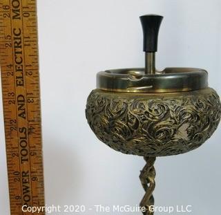 Cast Iron Standing Ashtray with Chain Base