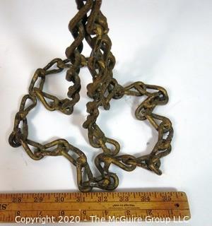 Cast Iron Standing Ashtray with Chain Base