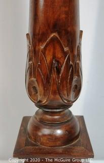 Mahogany Carved Wood Pedestal 