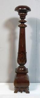 Mahogany Carved Wood Pedestal 