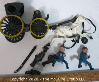 Cast Iron Horse Drawn Carriage Toy, Needs Repair. 