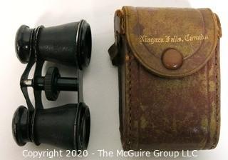 Vintage Souvenir Binoculars in Leather Case from Niagara Falls, Canada