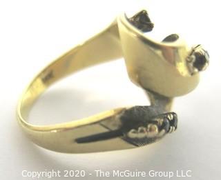 Vintage 14 kt Gold with Gemstones Ring in Loop Design