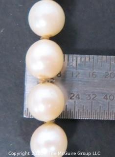 Vintage Pearl Necklace with Sterling Clasp.  Clasp broken. Measures approximately 16",