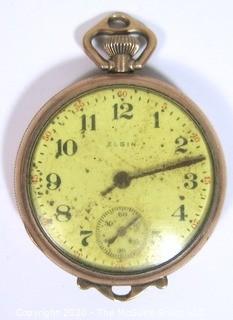 Ladies Elgin 10kt Rose Gold Pocket Watch.  Needs Repair.  Engraved on Back. 