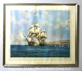 Framed Under Glass Print  The Smoke of Battle".