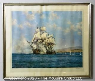 Framed Under Glass Print  The Smoke of Battle".