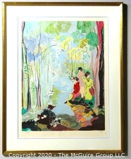 Framed Under Glass Signed and Numbered Color Lithograph. 