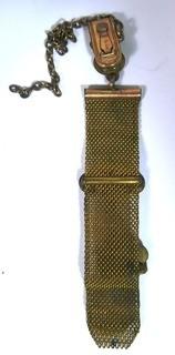 Goldtone or Brass Woven Watch Fob with Engraving