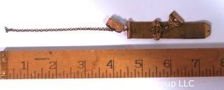 Goldtone or Brass Woven Watch Fob with Engraving