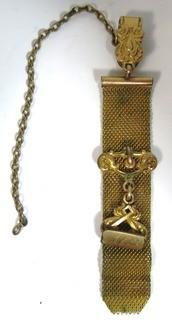 Goldtone or Brass Woven Watch Fob with Engraving