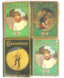 Four Vintage Chatterbox Books, From the Children's Book Series. Dated 1919, 1923 & 1930.