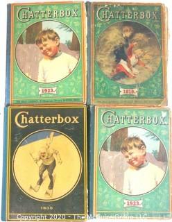 Four Vintage Chatterbox Books, From the Children's Book Series. Dated 1919, 1923 & 1930.