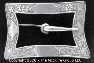 Vintage Sterling Silver Buckle Brooch  Pin