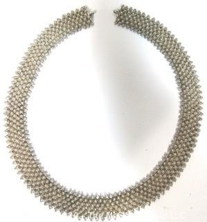 Vintage Sterling Silver Woven Necklace.  Clasp Missing.