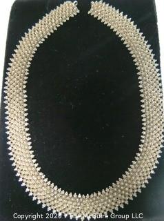 Vintage Sterling Silver Woven Necklace.  Clasp Missing.