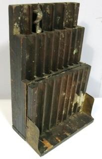 Vintage Wooden Folding Drill Bit Box