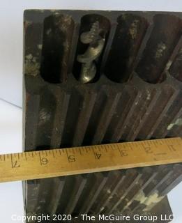 Vintage Wooden Folding Drill Bit Box