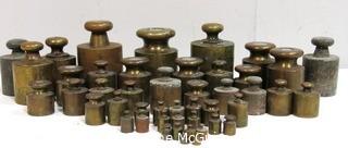 Large Grouping of Various Brass Scale Weights